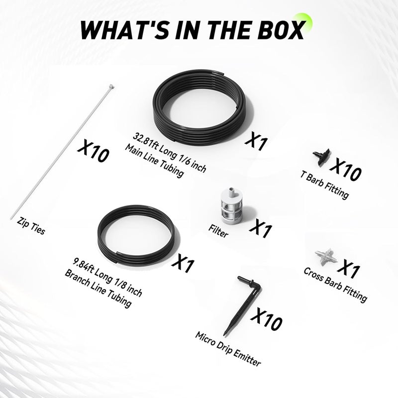 RAINPOINT Drip Irrigation Pump Extended Driplines Accessories Kit/Expand Kit Pack for Extra 10 Plants - Image 3